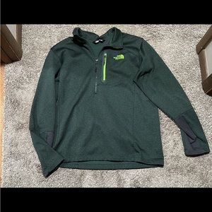 Green north face quarter zip